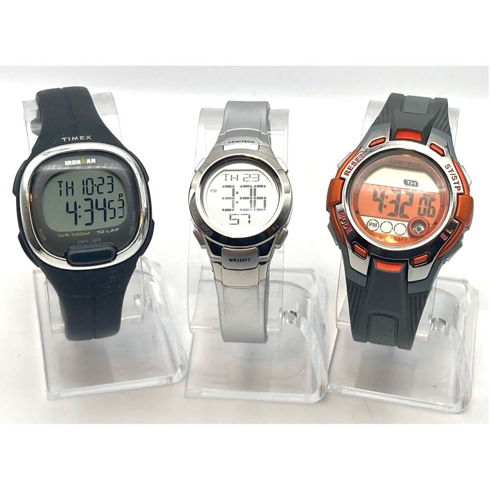 Womens Sport Multifunction Watches Lot of (3) 1 Timex 2 Armitrons WR Adjustable